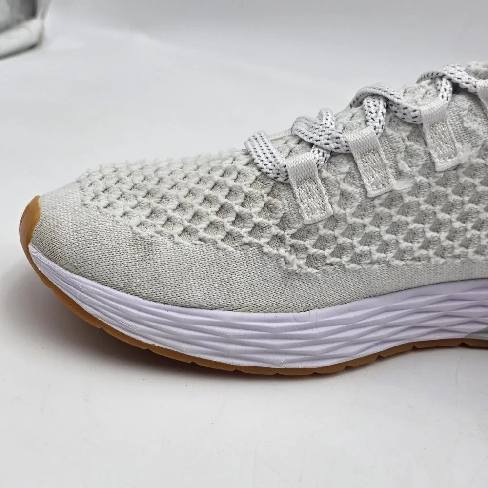 NoBull Shoes Men's Size 10 Women 11.5 Ivory/White Allday Knit Mesh Sneakers